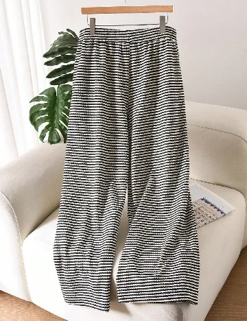 Pantaloni SHEIN CURVE, alb/negru