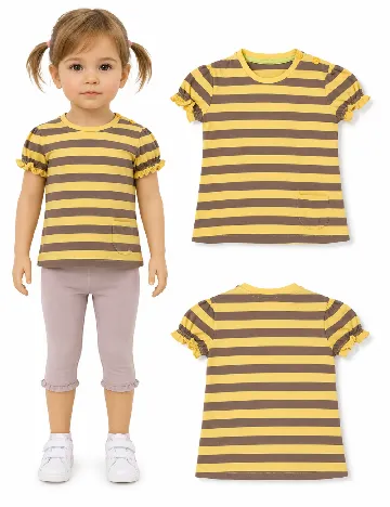 Tricou Zara, galben/maro