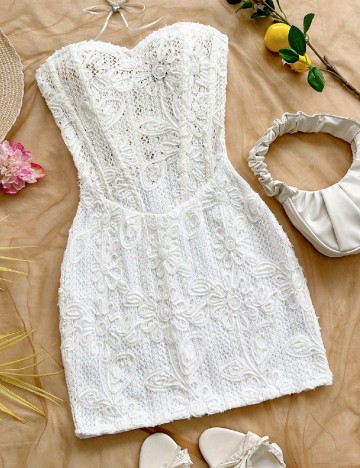 Rochie scurta SHEIN, alb