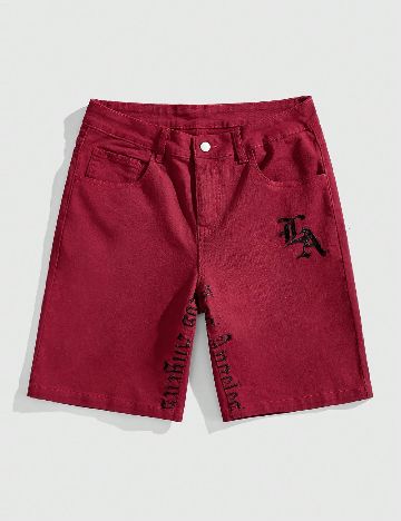 Pantaloni scurti Romwe, rosu