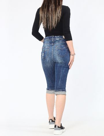 Pantaloni trei sferturi Bershka, albastru