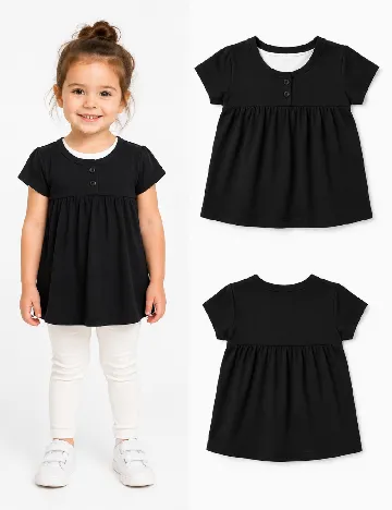 Tricou Zara, negru/alb
