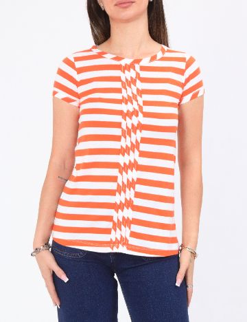 Tricou Zara, portocaliu/alb