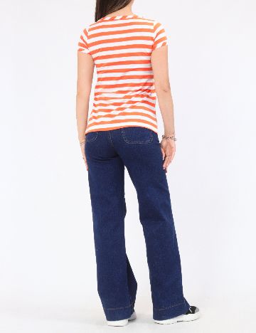 Tricou Zara, portocaliu/alb