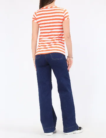 Tricou Zara, portocaliu/alb