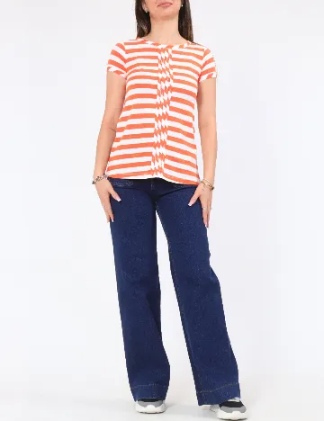 Tricou Zara, portocaliu/alb