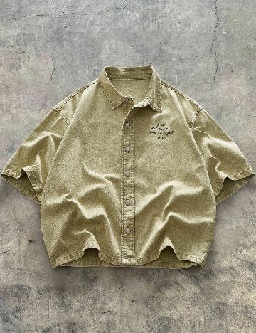 Camasa SHEIN Plus Size Men, verde