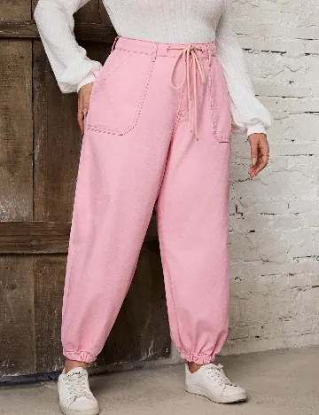 Pantaloni SHEIN CURVE, roz