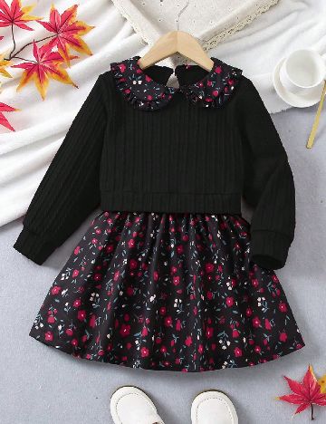 Rochie Shein Kids, negru/rosu