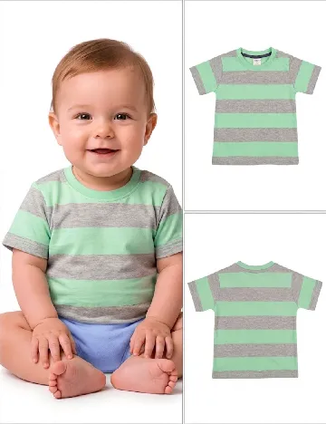 Tricou Zara, verde/gri