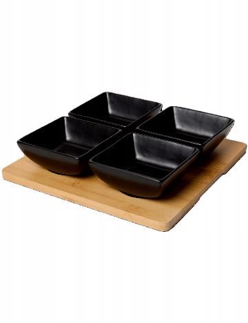 Set tapas, 5 piese ACTION, negru/maro