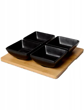 Set tapas, 5 piese ACTION, negru/maro