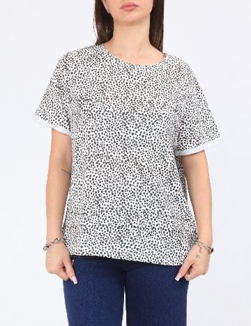 Tricou Oversize Zara, alb/negru