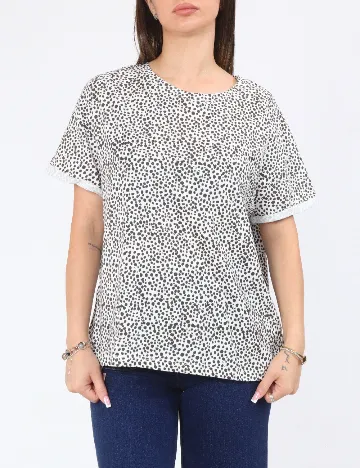 Tricou Oversize Zara, alb/negru