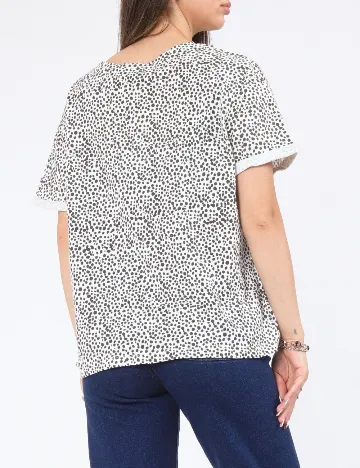 Tricou Oversize Zara, alb/negru
