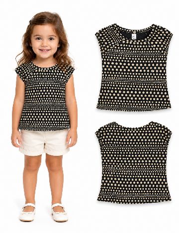 Tricou Zara, negru/crem