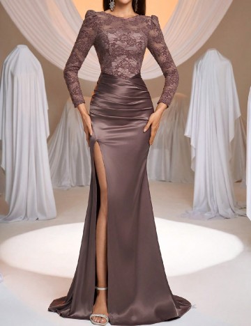 Rochie lunga SHEIN, roz pudra inchis
