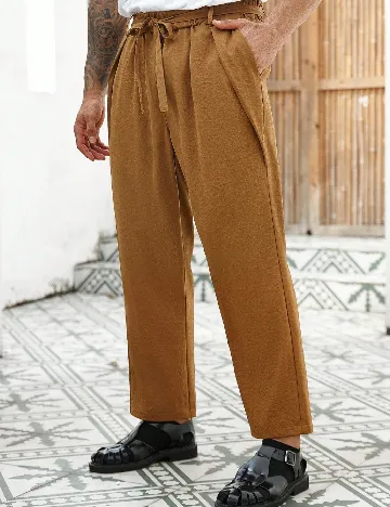 Pantaloni SHEIN Plus Size Men, maro