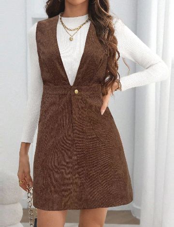 Rochie scurta SHEIN, maro