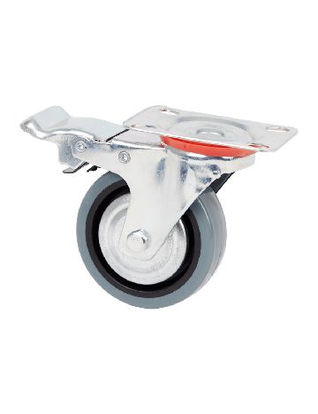Roata pivotanta cu frana ACTION, gri
