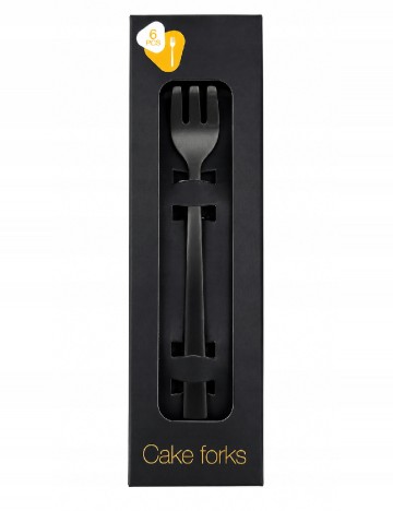 Set furculite pentru desert 6 bucati ACTION, negru