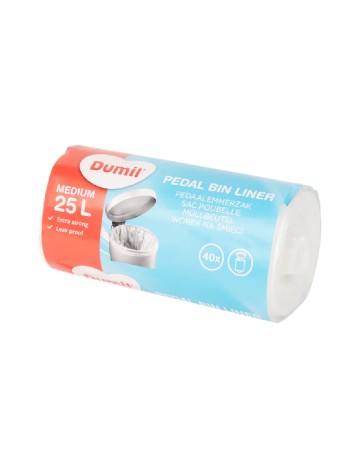 Set saci de gunoi 25L Dumil, alb