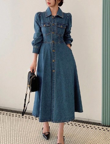 Rochie medie Dazy, albastru