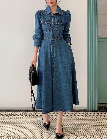 Rochie medie Dazy, albastru