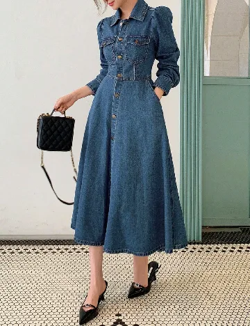 Rochie medie Dazy, albastru