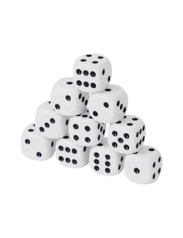 Set zaruri 10 bucati DLP Industry, alb/negru