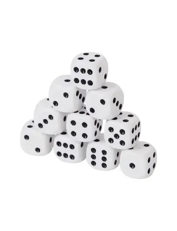 Set zaruri 10 bucati DLP Industry, alb/negru