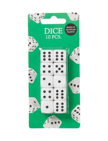 Set zaruri 10 bucati DLP Industry, alb/negru