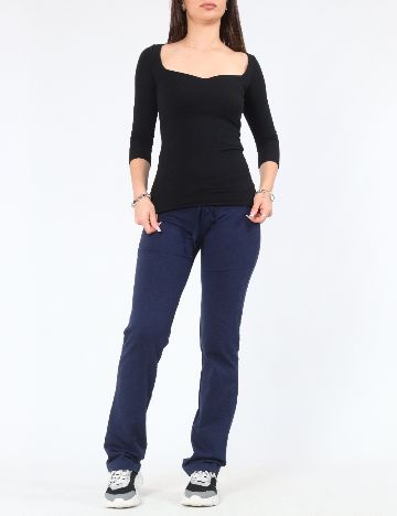 Pantaloni Pull&Bear, bleumarin