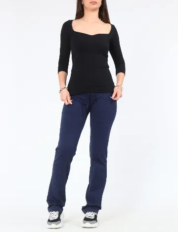 Pantaloni Pull&Bear, bleumarin