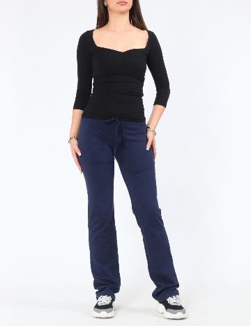 Pantaloni Pull&Bear, bleumarin