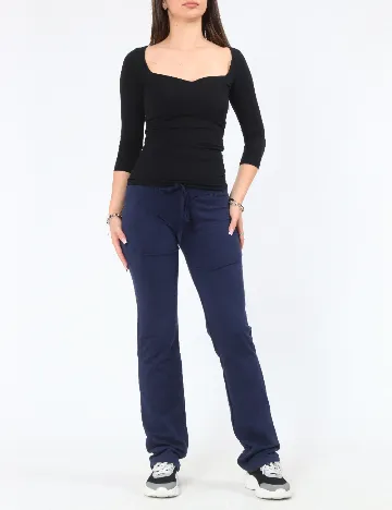 Pantaloni Pull&Bear, bleumarin