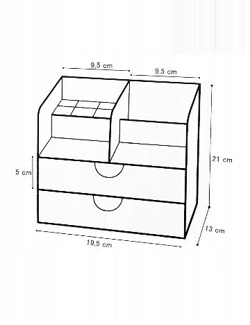 Organizator pentru birou ACTION, negru/crem