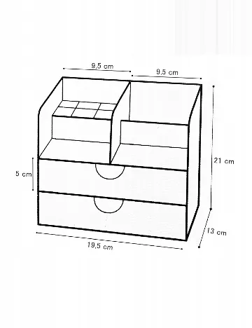 Organizator pentru birou ACTION, negru/crem