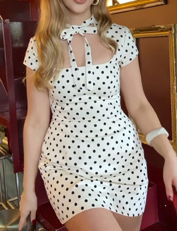 Rochie scurta SHEIN, crem