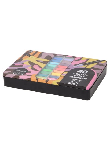 Set markere acrilice, 40 bucati Craft world, mix culori