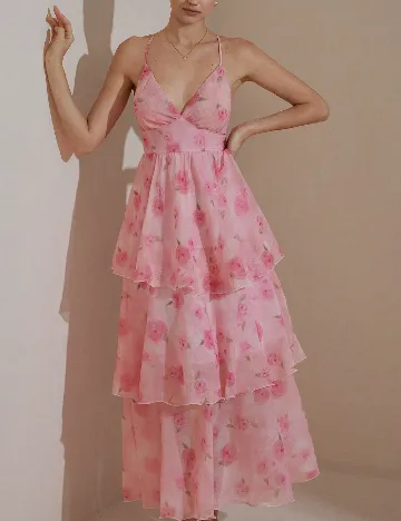 Rochie lunga Aveloria, roz