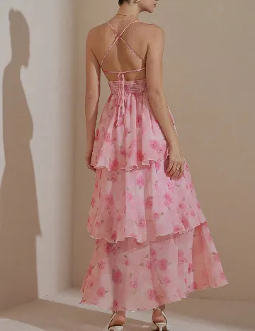 Rochie lunga Aveloria, roz