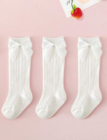 Set sosete 3 perechi Shein Kids, alb