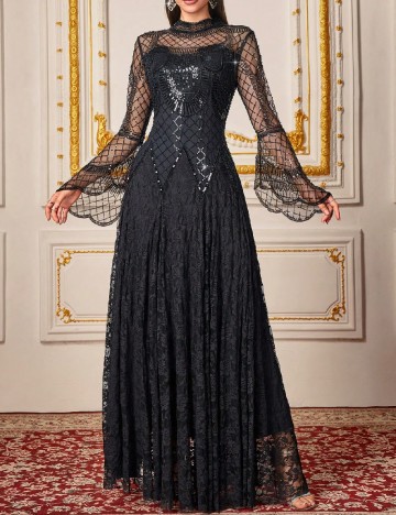 Rochie lunga Toleen, negru
