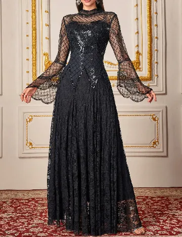 Rochie lunga Toleen, negru