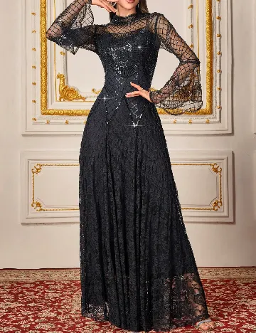 Rochie lunga Toleen, negru
