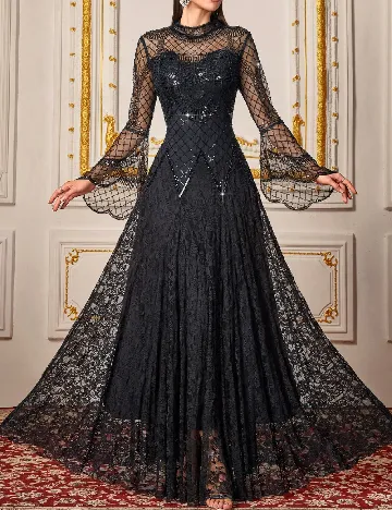 Rochie lunga Toleen, negru