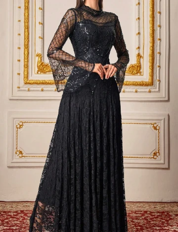 Rochie lunga Toleen, negru