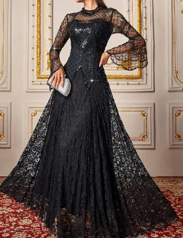 Rochie lunga Toleen, negru