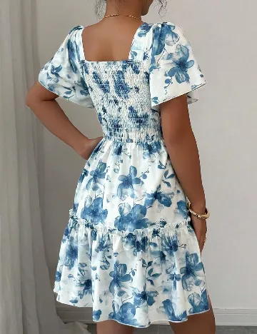 Rochie scurta SHEIN, alb/albastru